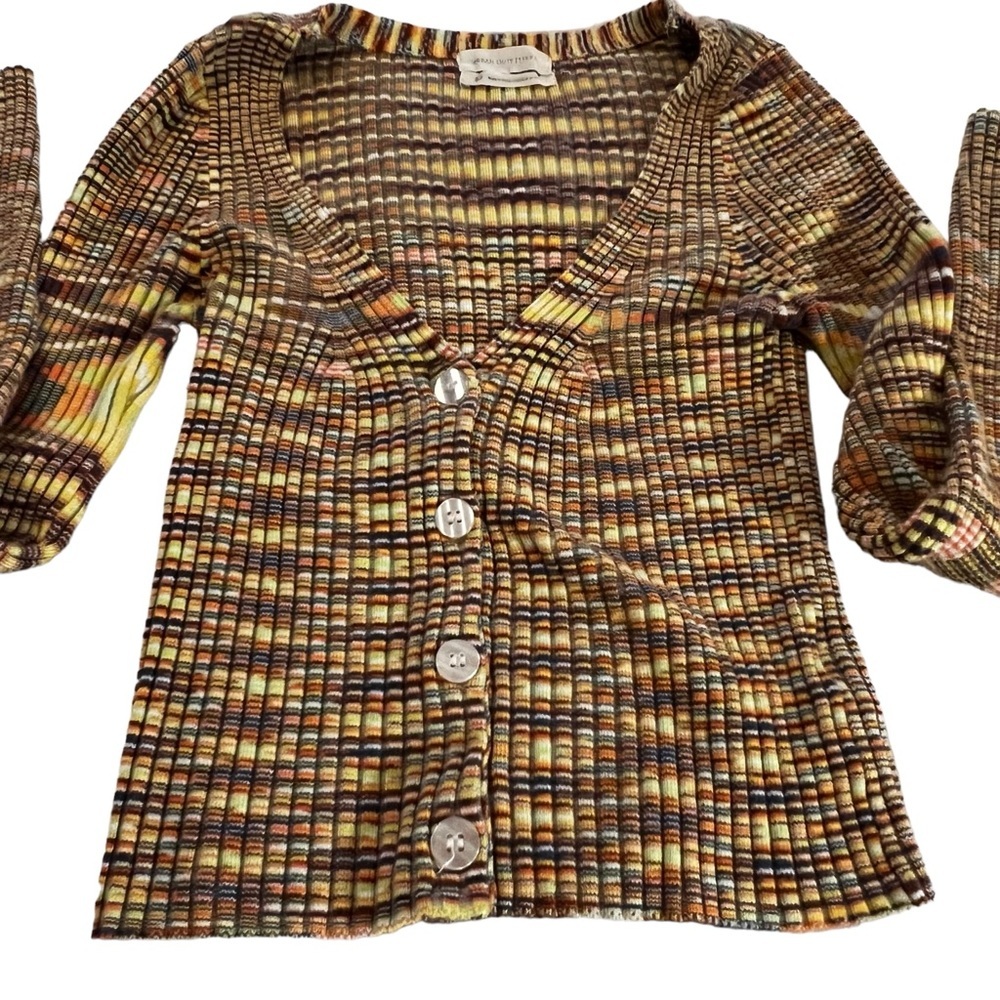 Urban Outfitters Multicolor Ribbed Button-Up cardigan